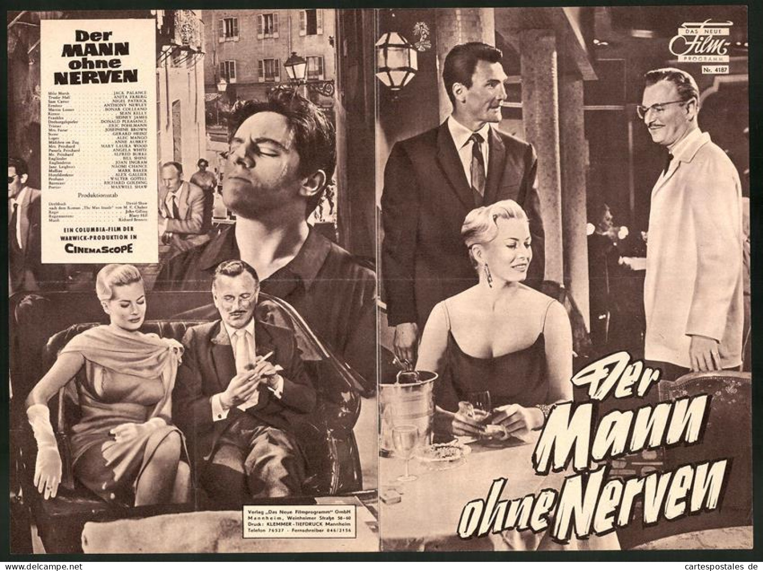 Filmprogramm DNF Nr. 4187, Der Mann Ohne Nerven, Jack Palance, Anita Ekberg, Nigel Patrick, Regie John Gilling  - Magazines