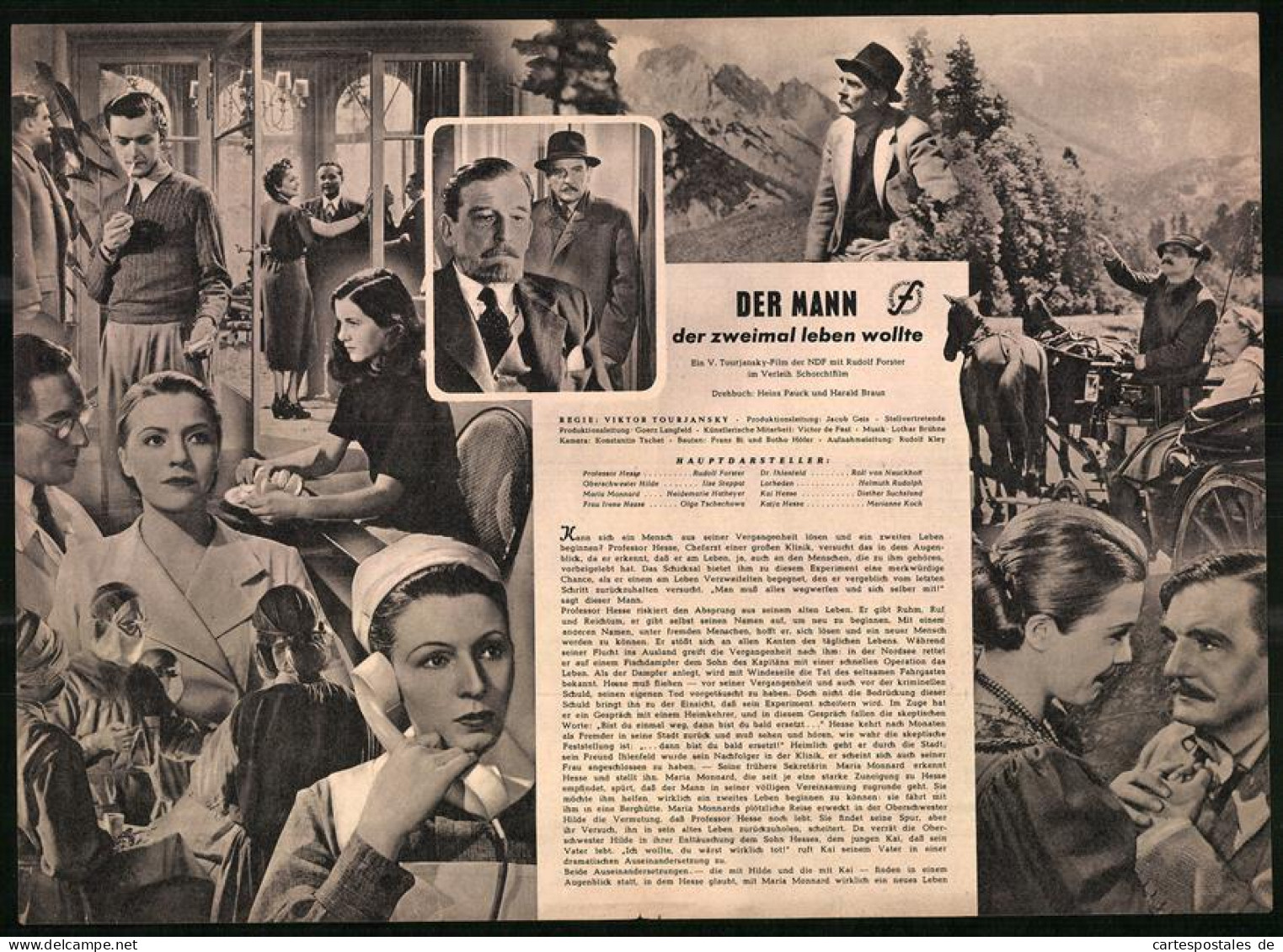 Filmprogramm IFB Nr. 859, Der Mann, Der Zweimal Leben Wollte, Rudolf Forster, Ilse Steppat, Regie Viktor Tourjansky  - Magazines