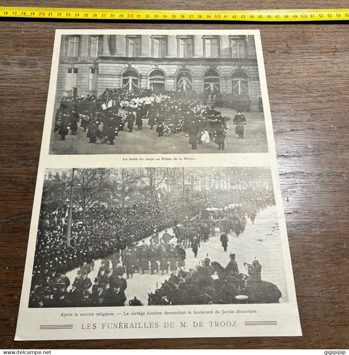 1908 PATI FUNÉRAILLES DE M. DE TROOZ Cortège Funèbre Descendant Le Boulevard Du Jardin Botanique. - Verzamelingen