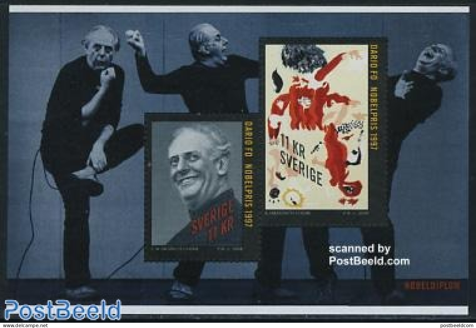 Sweden 2008 Dario Fo S/s, Mint NH, History - Performance Art - Nobel Prize Winners - Theatre - Neufs