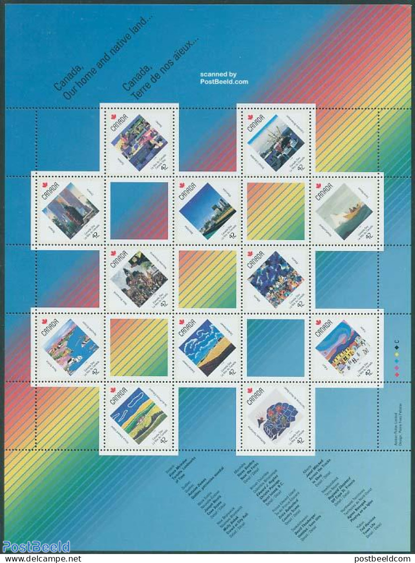 Canada 1992 National Day 12v M/s, Mint NH, Various - Lighthouses & Safety At Sea - Art - Modern Art (1850-present) - Ungebraucht