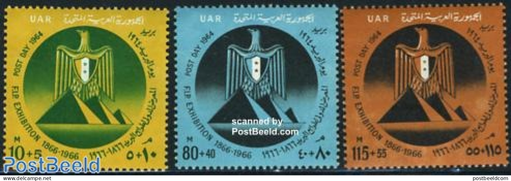 Egypt (Republic) 1964 Postal Day 3v, Mint NH, History - Coat Of Arms - Unused Stamps