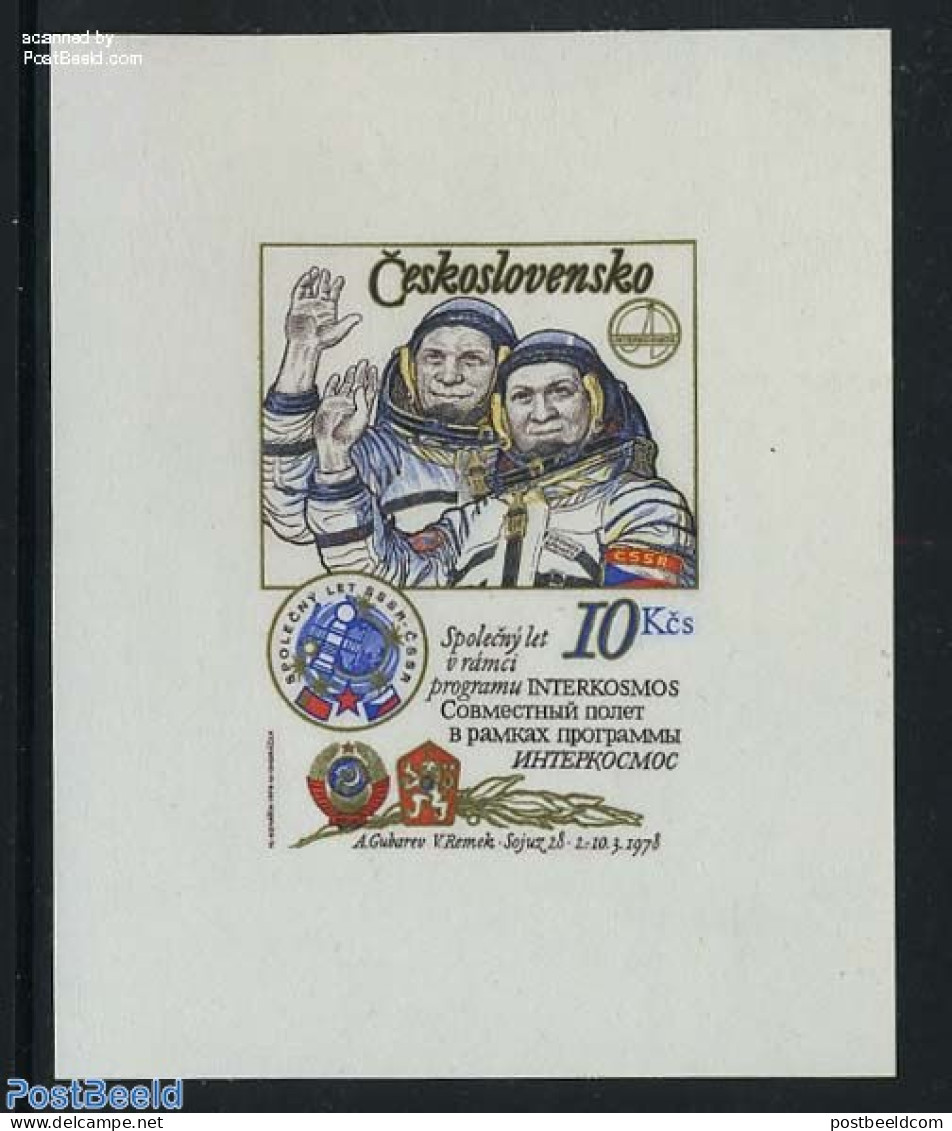 Czechoslovkia 1979 Intercosmos Imperforated S/s, Mint NH, Transport - Space Exploration - Other & Unclassified