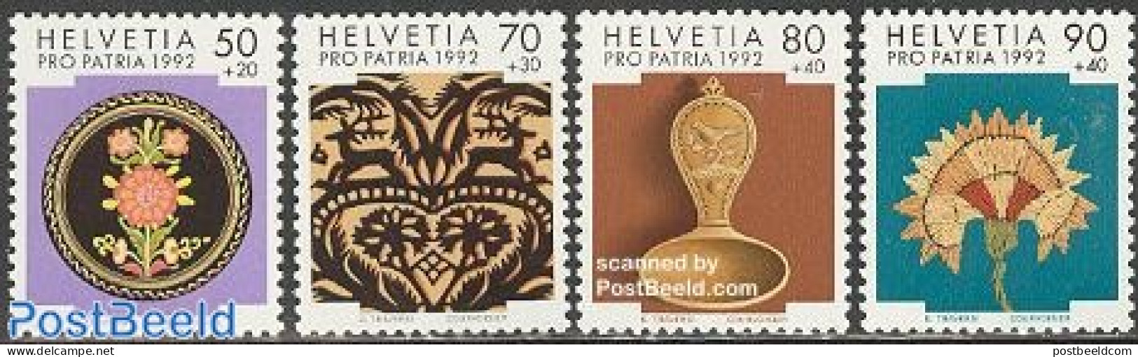 Switzerland 1992 Pro Patria 4v, Mint NH, Art - Art & Antique Objects - Handicrafts - Neufs