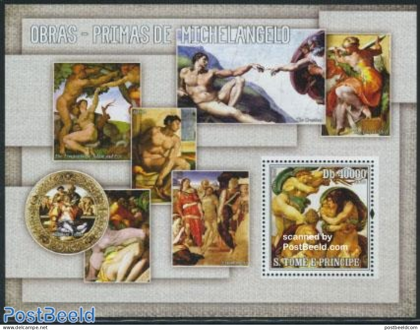 Sao Tome/Principe 2006 Michelangelo S/s, Mint NH, Art - Michelangelo - Paintings - Sao Tome Et Principe