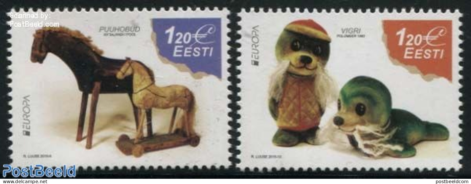 Estonia 2015 Europa, Old Toys 2v, Mint NH, History - Nature - Various - Europa (cept) - Horses - Sea Mammals - Toys & .. - Estonie