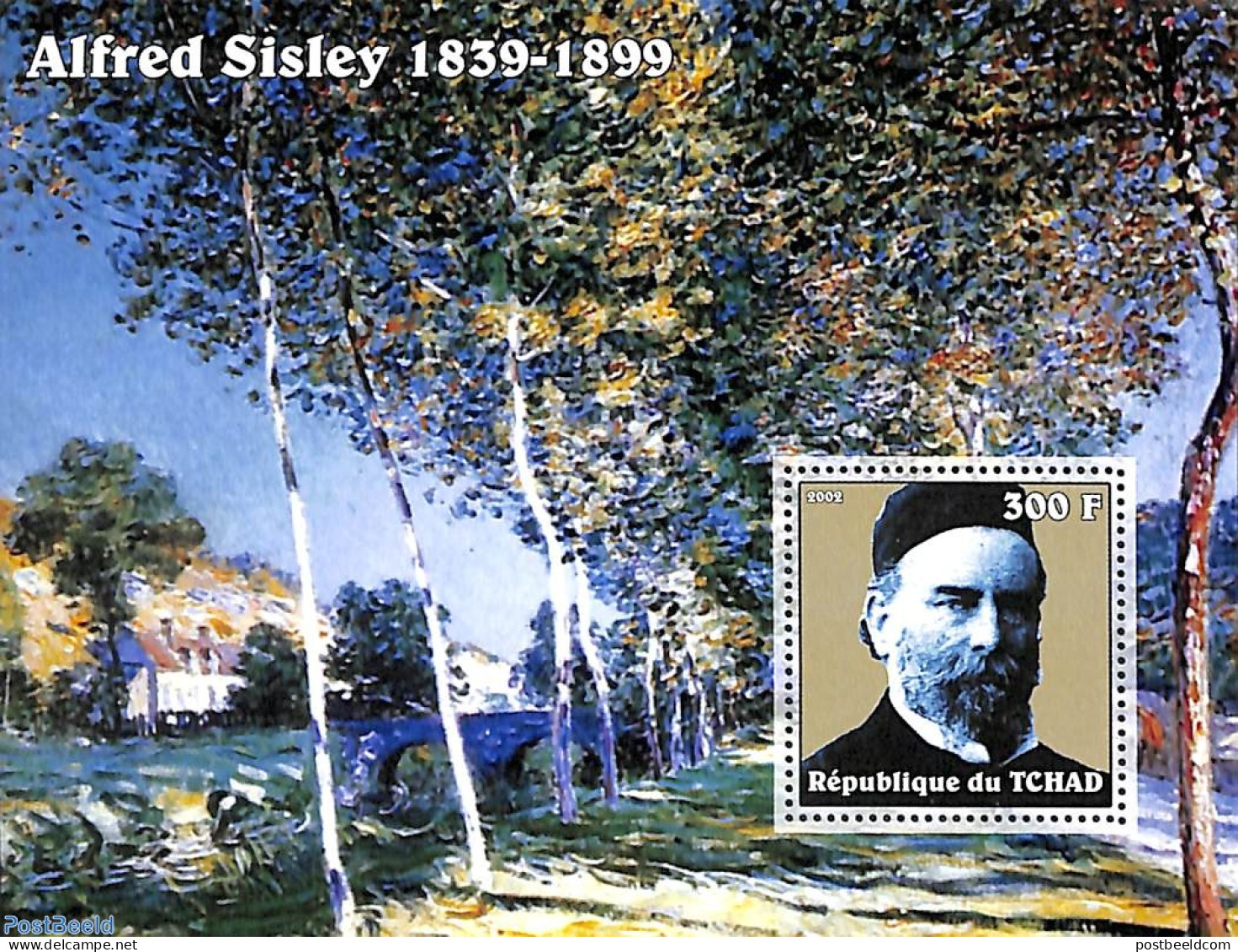 Chad 2002 Alfred Sisley S/s, Mint NH, Art - Paintings - Autres & Non Classés
