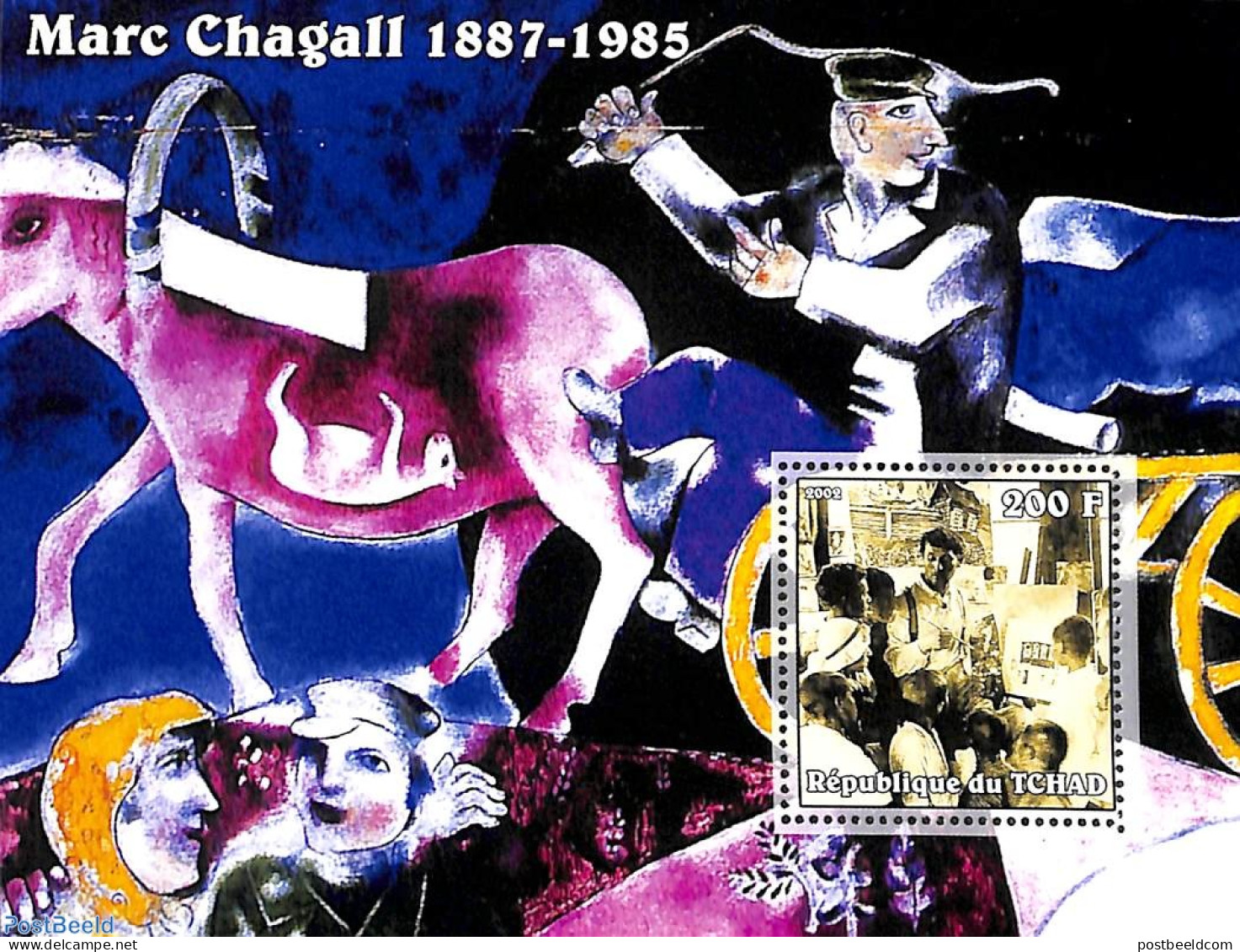 Chad 2002 Marc Chagall S/s, Mint NH, Art - Modern Art (1850-present) - Paintings - Other & Unclassified