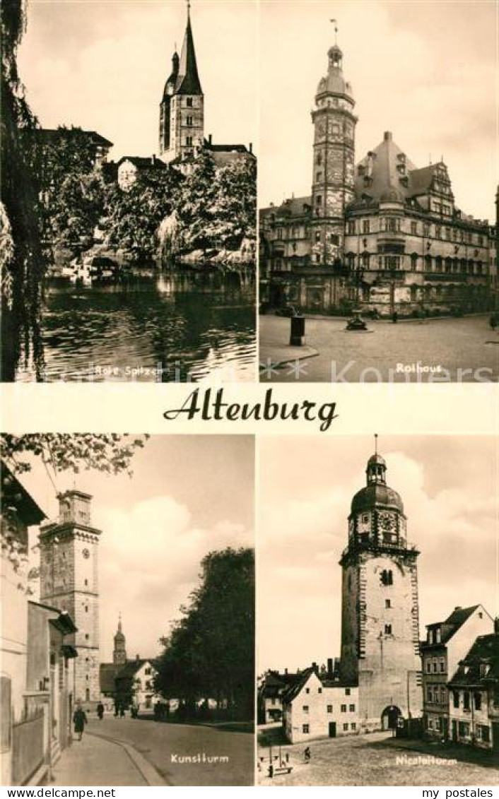 73032032 Altenburg Thueringen Rathaus Rote Spitzen Kunstturm Nicolaiturm Altenbu - Altenburg