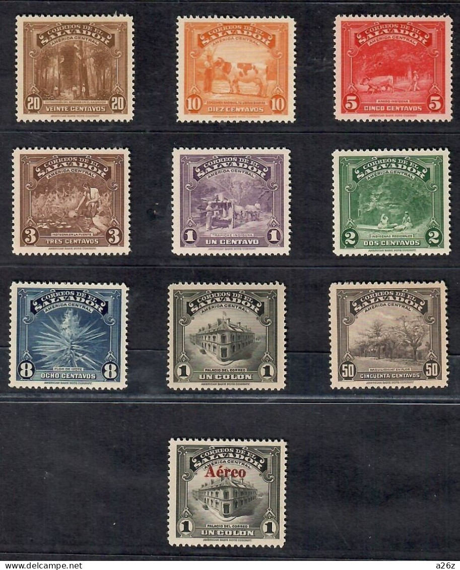 El Salvador 1938 Various Views 10V MNH & MH Mixed - Salvador