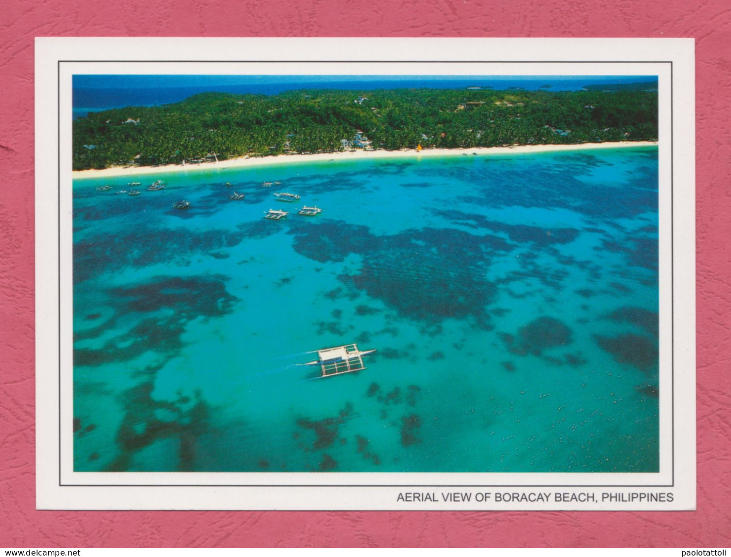 Aerial View Of Boracay Bech- Large Size, Divided Back, Photographer Kevin Hamdorf, New. - Filippijnen