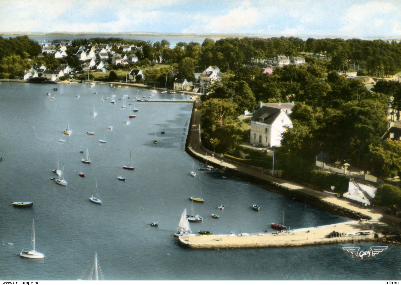 CPSM   Vue Du Ciel...ILE AUX MOINES  - Le Port. - Ile Aux Moines