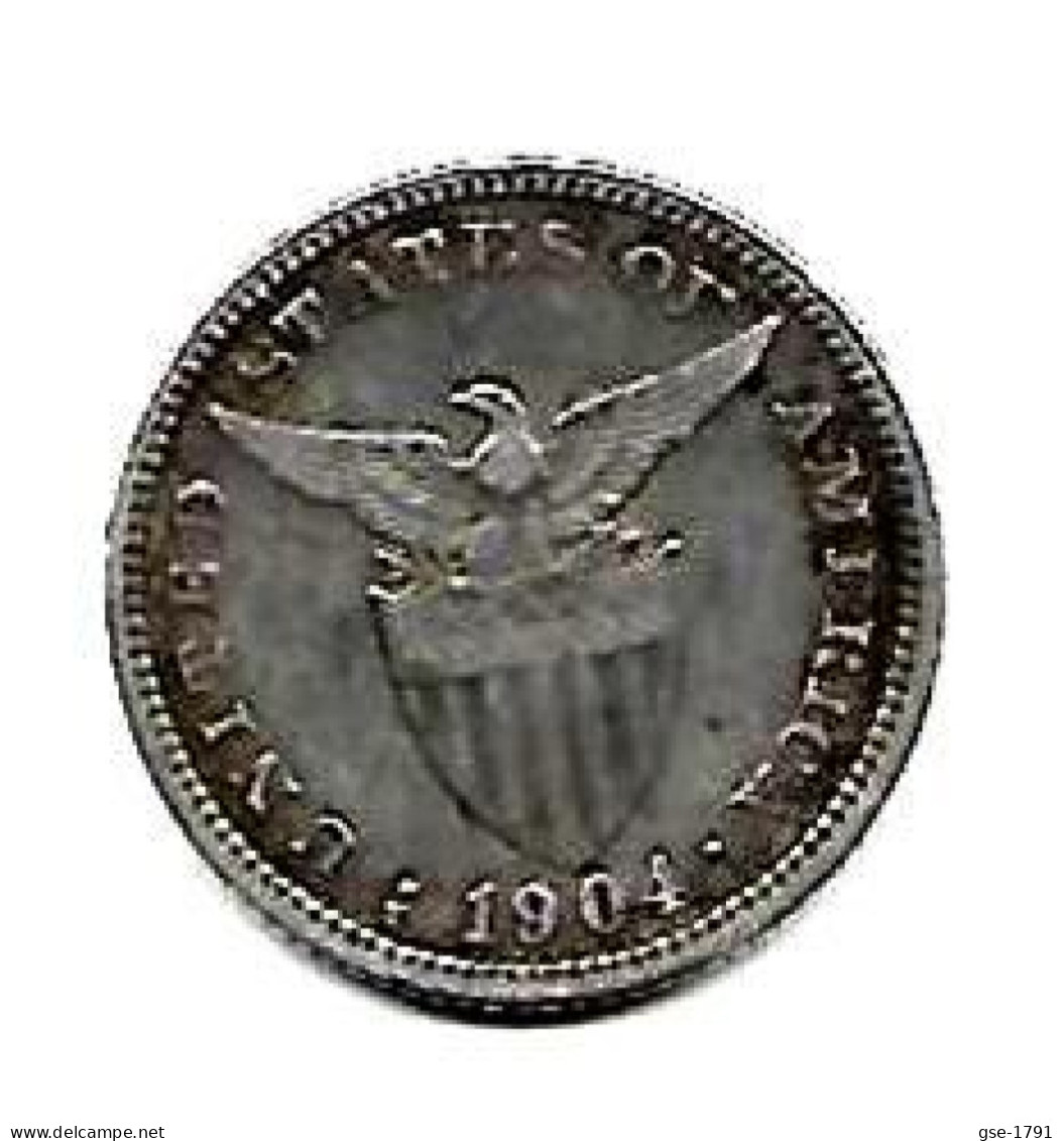 PHILIPPINES  US. Administration  20  Centavos  Eagle  KM166  Année 1904s  Ag. 0.900 - Philippines