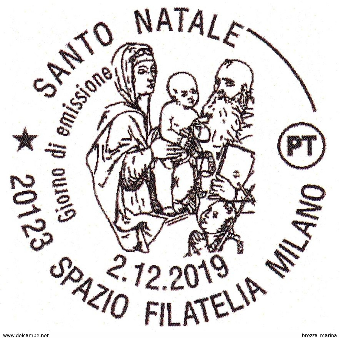 ITALIA - Usato - 2019 - Santo Natale - Madonna Con Bambino, San Giovannino E San Girolamo - B - 2011-20: Gebraucht