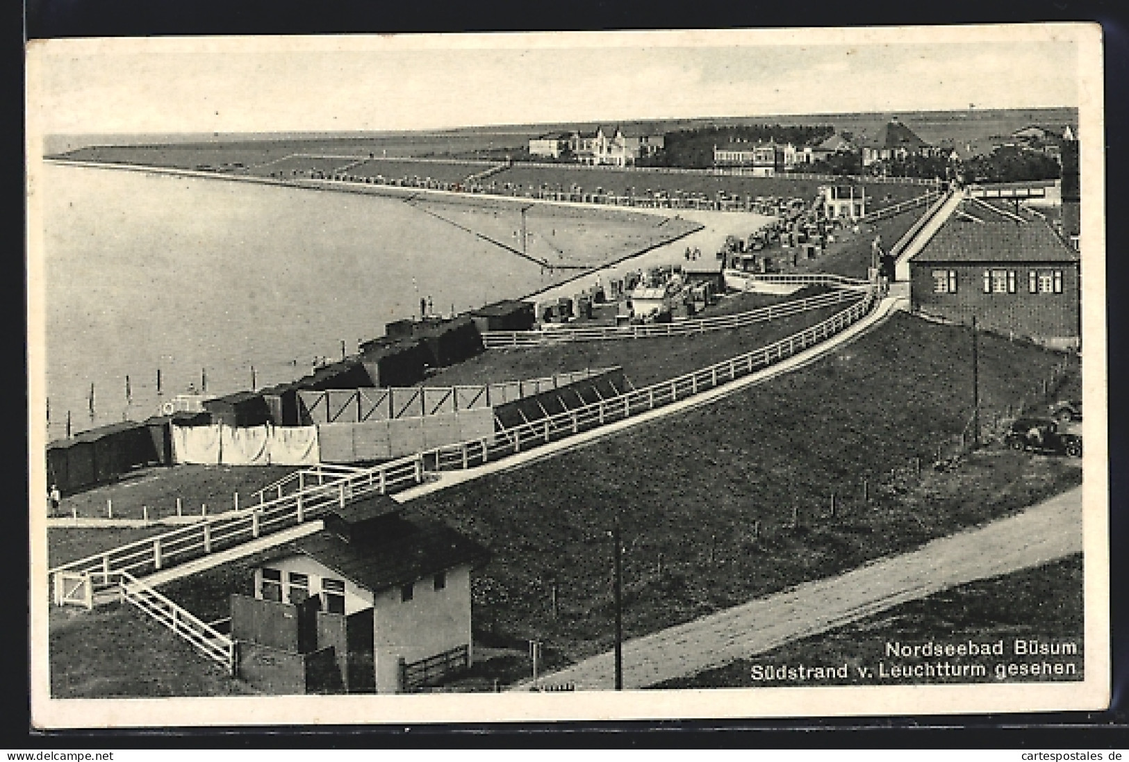 AK Büsum, Südstrand V. Leuchtturm Aus Gesehen  - Buesum