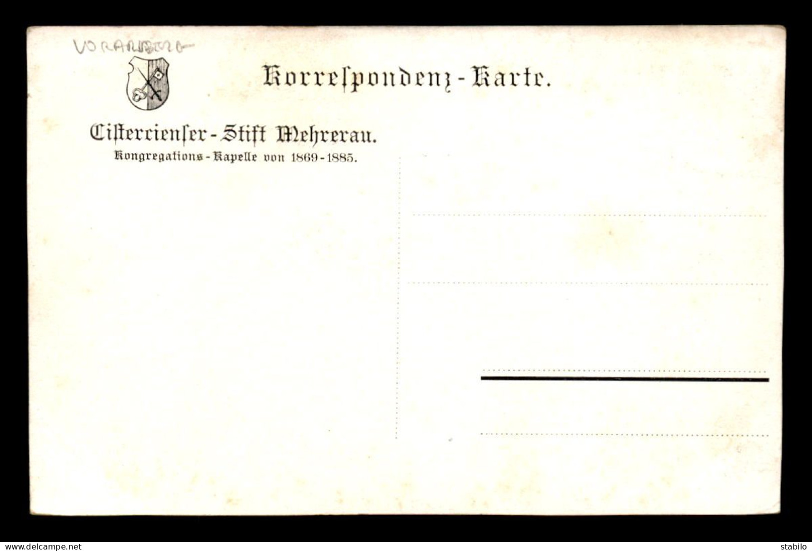 AUTRICHE - BREGENZ - CISTERCIENSERSTIFT MEHRERAU - KONGREGATIONS - KAPELLE VON 1869-1885 - Bregenz