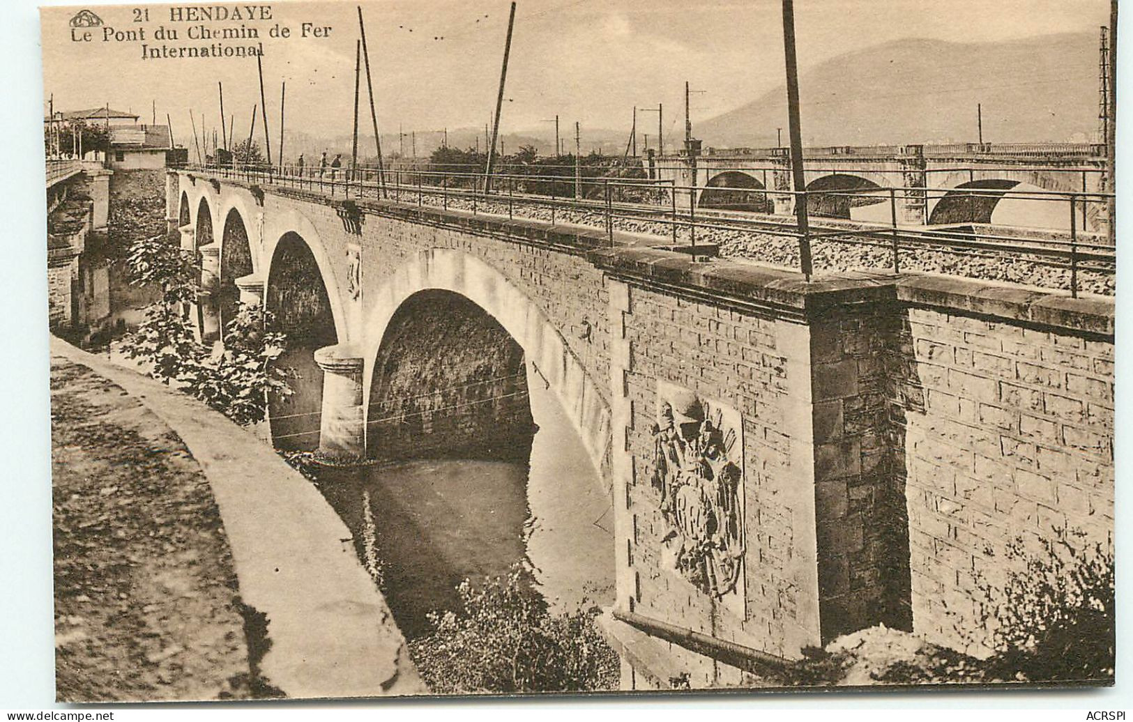 HENDAYE Le Pont Du Chemin De Fer International  (scan Recto-verso) QQ 1179 - Hendaye