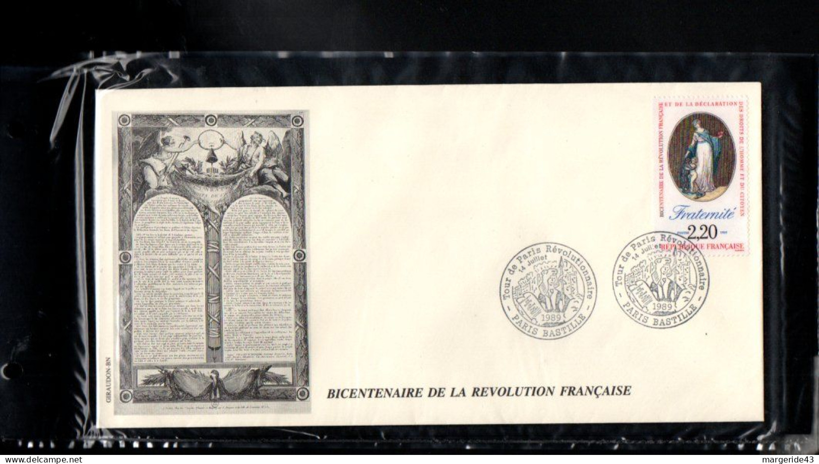 BICENTENAIRE REVOLUTION FRANCAISE 100 FDC ET LETTRES DANS UN CLASSEUR AVEC ETUI - 1 Ere PARTIE - Vrac (max 999 Timbres)