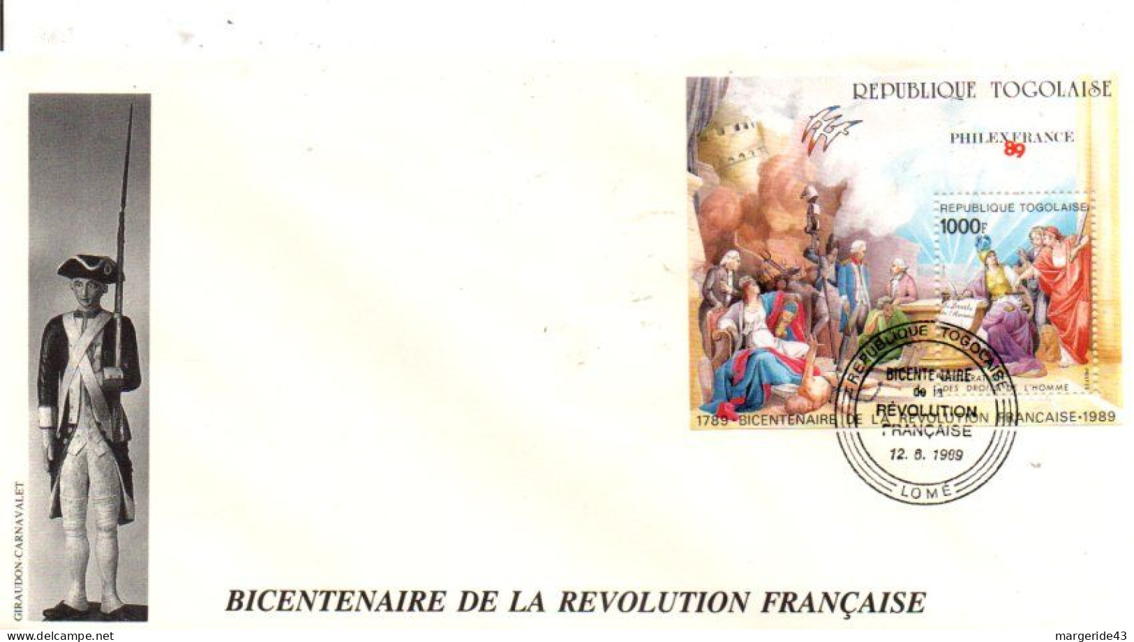 BICENTENAIRE REVOLUTION FRANCAISE 88 FDC ET LETTRES DANS UN CLASSEUR AVEC ETUI - 2 ème PARTIE