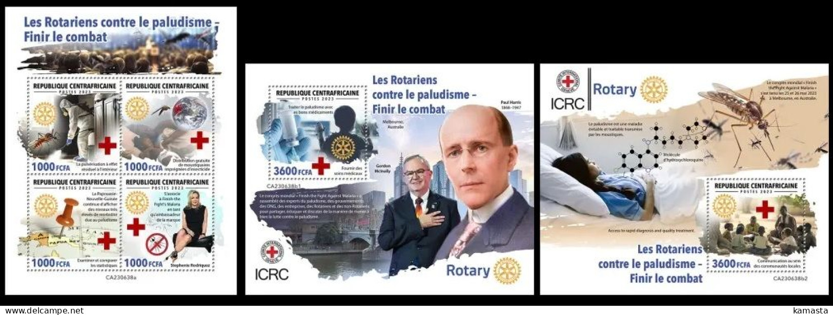 Central Africa 2023 Rotarian Against Malaria – Finish The Fight. (638) OFFICIAL ISSUE - Rotary, Lions Club