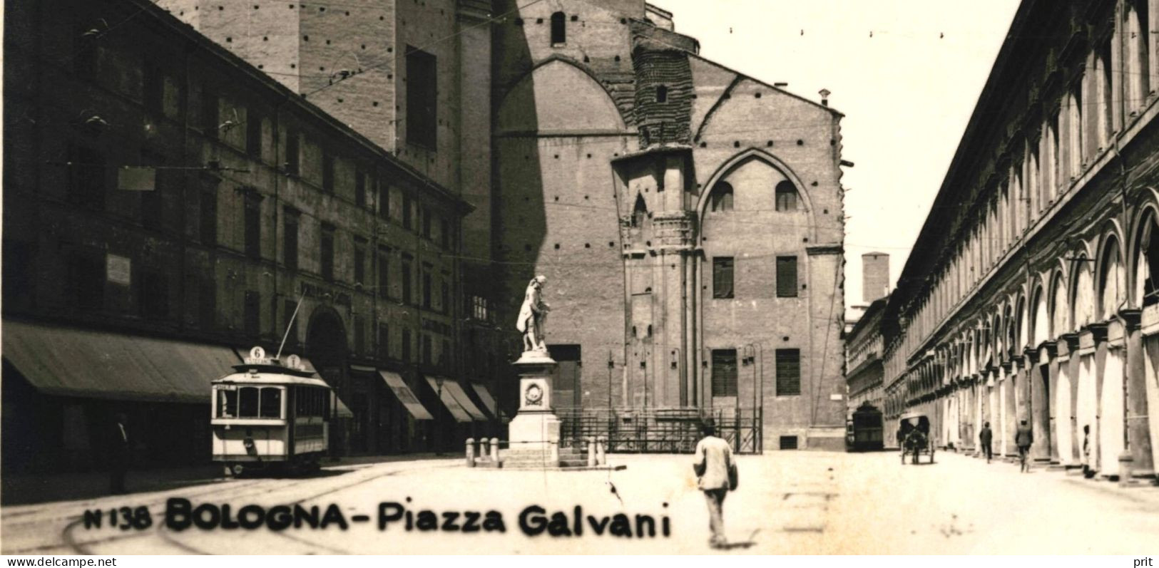 Piazza Galvani, Vintage Tram 1920s Unused Photo Postcard. Publisher Face Bologna - Bologna