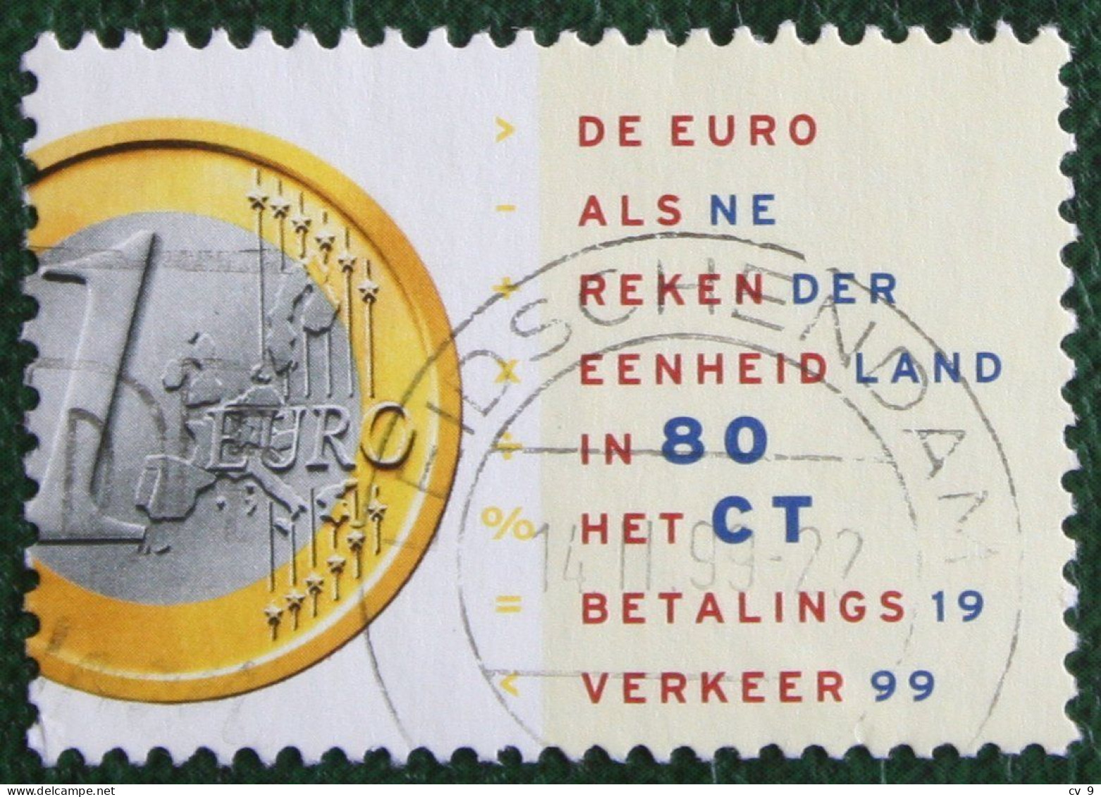 Euro Als Bancaire Rekeneenheid Coin Euro NVPH 1809 (Mi 1704) 1999 Gestempeld / USED NEDERLAND / NIEDERLANDE - Used Stamps