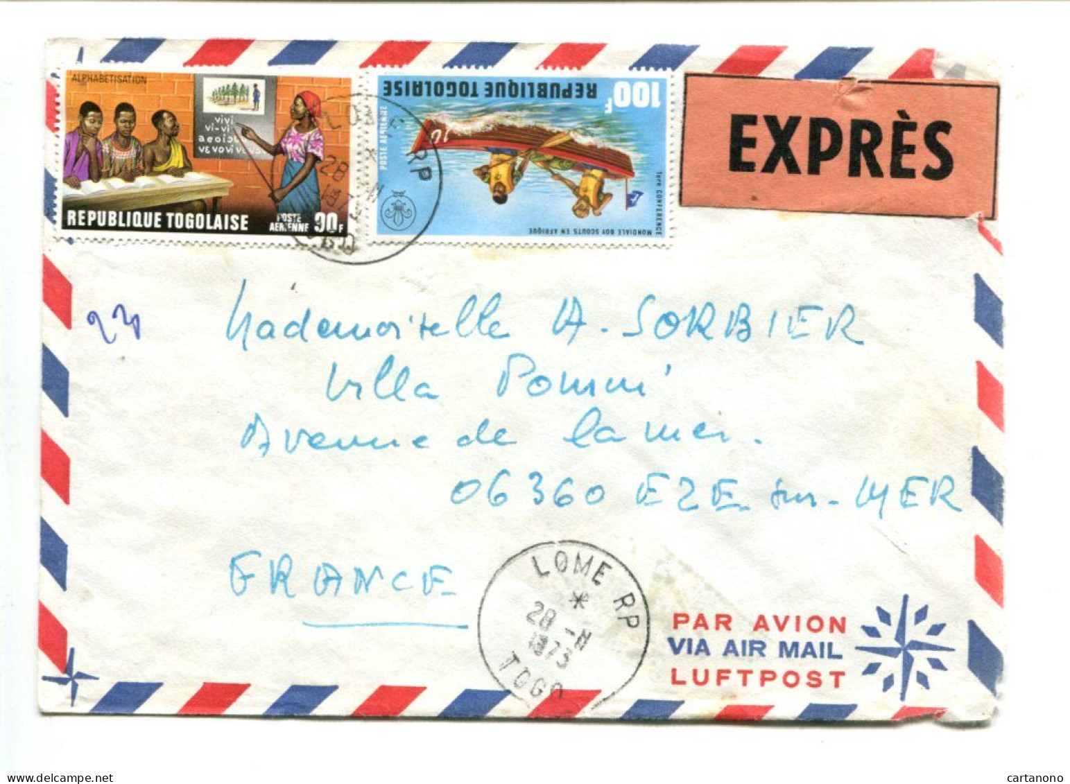 TOGO - Affranchissement Sur Lettre Exprès - Education / Scoutisme - Togo (1960-...)