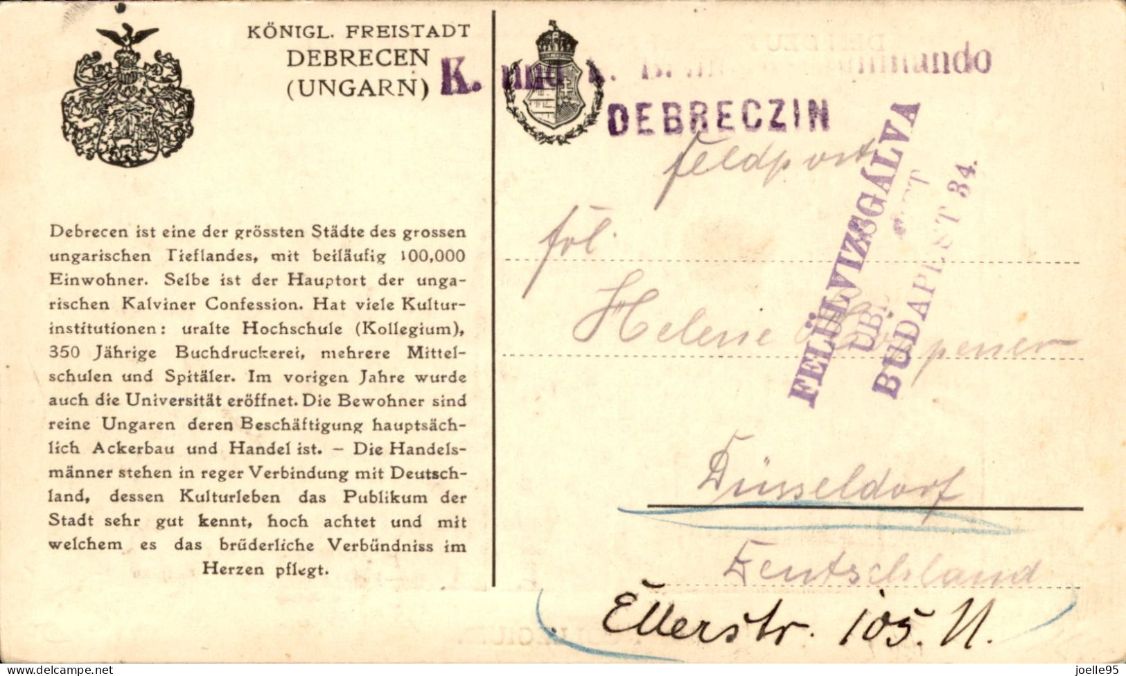 Hongarije - Hungary - Debrechen - Debrecen - Debreczin - KuK Veldpost - 1916 - Hungría