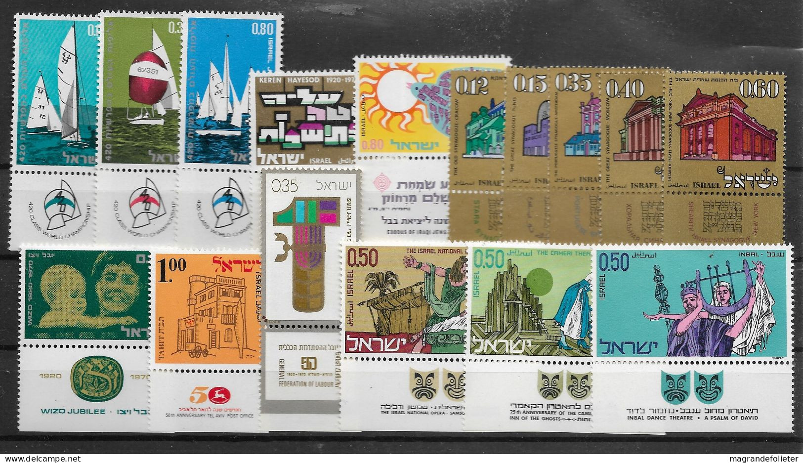 TIMBRE STAMP ZEGEL ISRAEL PETIT LOT  TOUS  XX AVEC TABS - Neufs (avec Tabs)