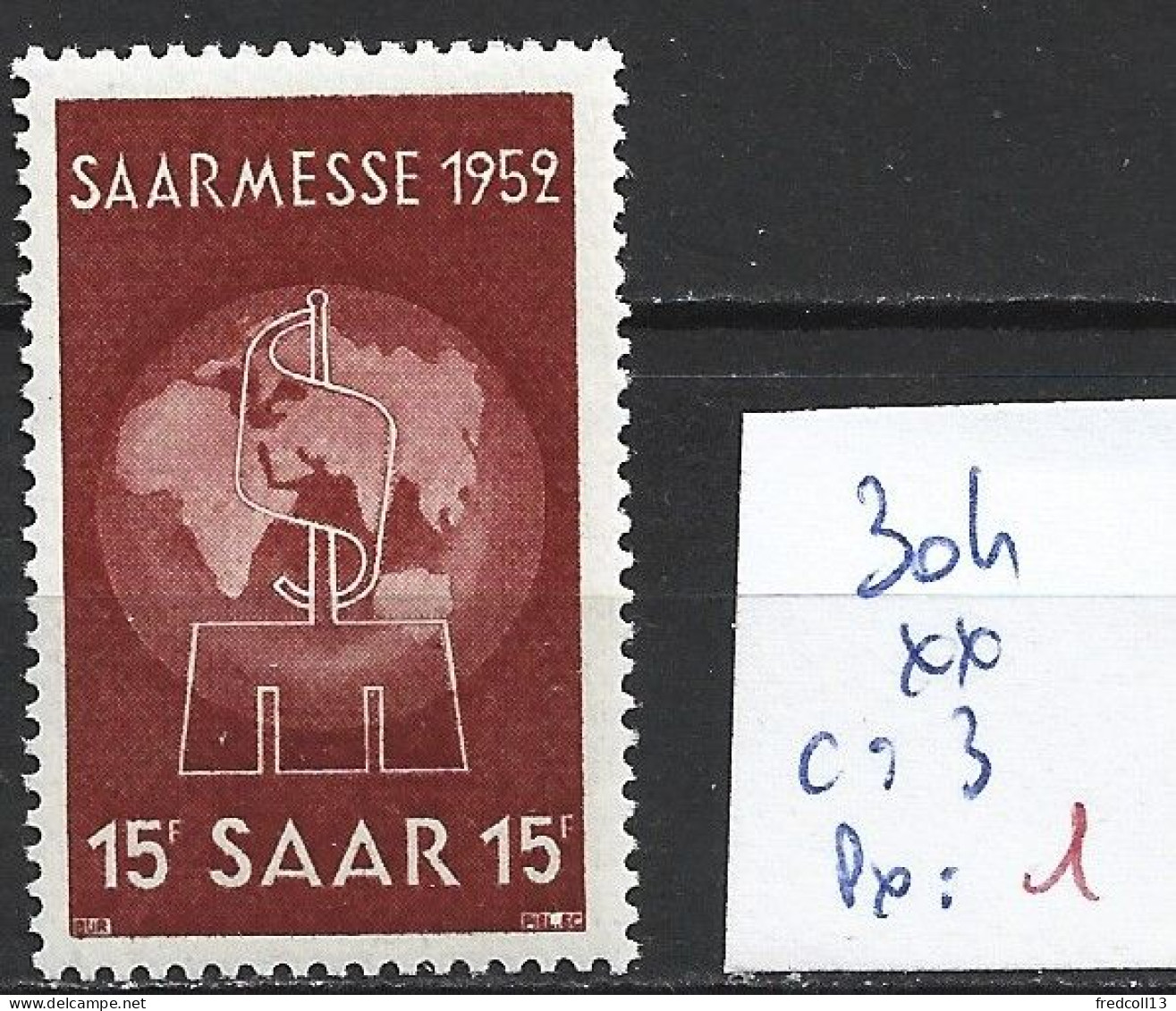 SARRE 304 ** Côte 3 € - Unused Stamps