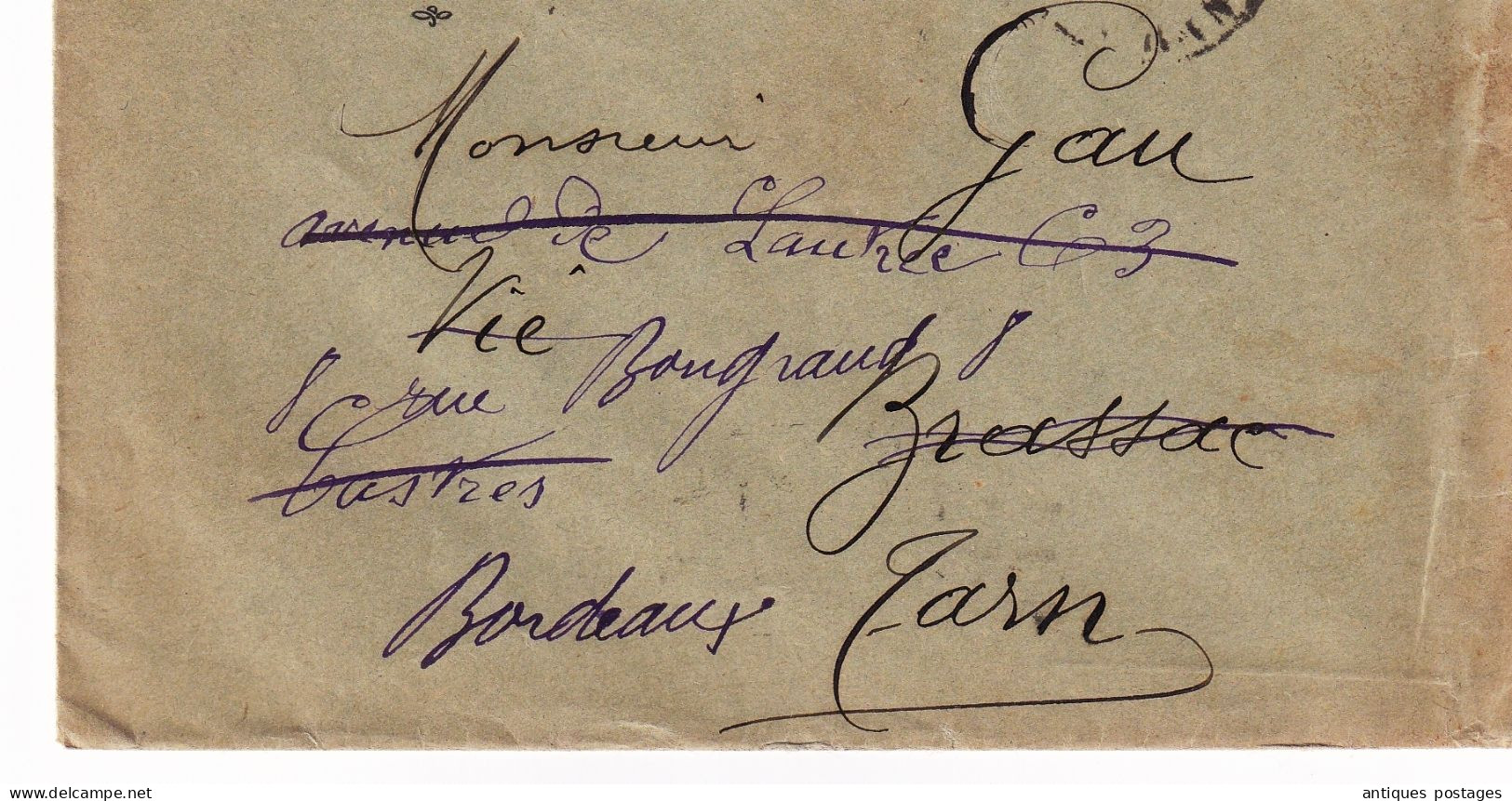 Lettre 1931 Oran Algérie Maison de Change Chaleyer Castres Tarn Réexpédié vers Bordeaux Gironde