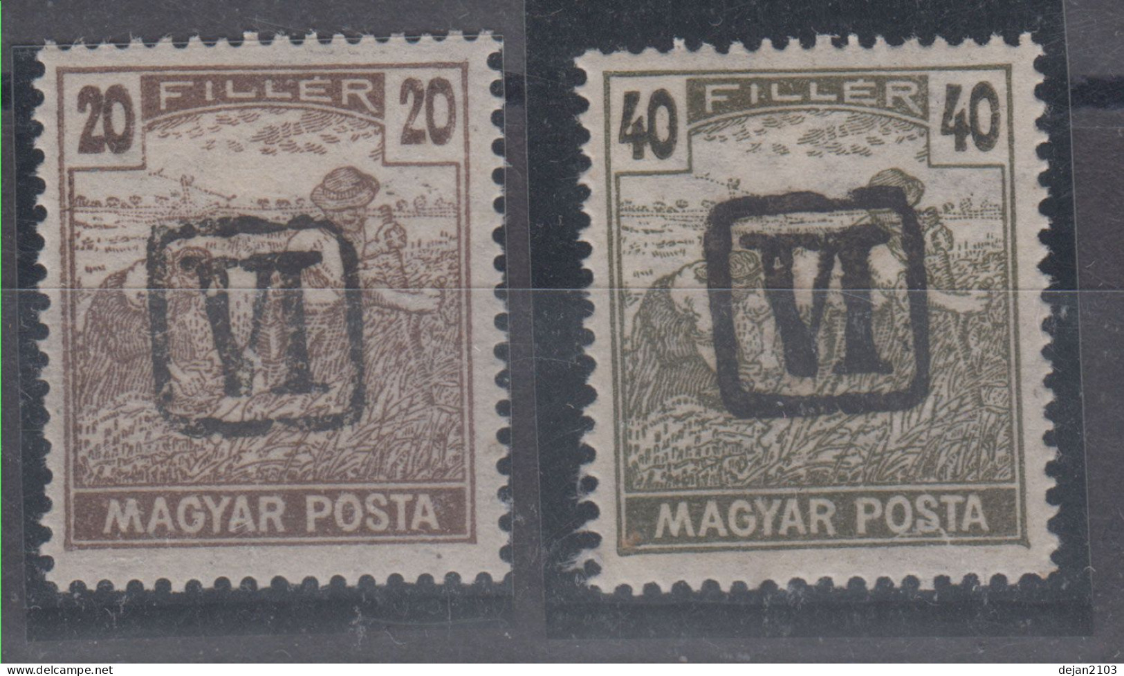 Hungary 20 Filler And 40 Filler "VI" Overprint Mark Of An Authorized Expert 1919 MH * - Neufs