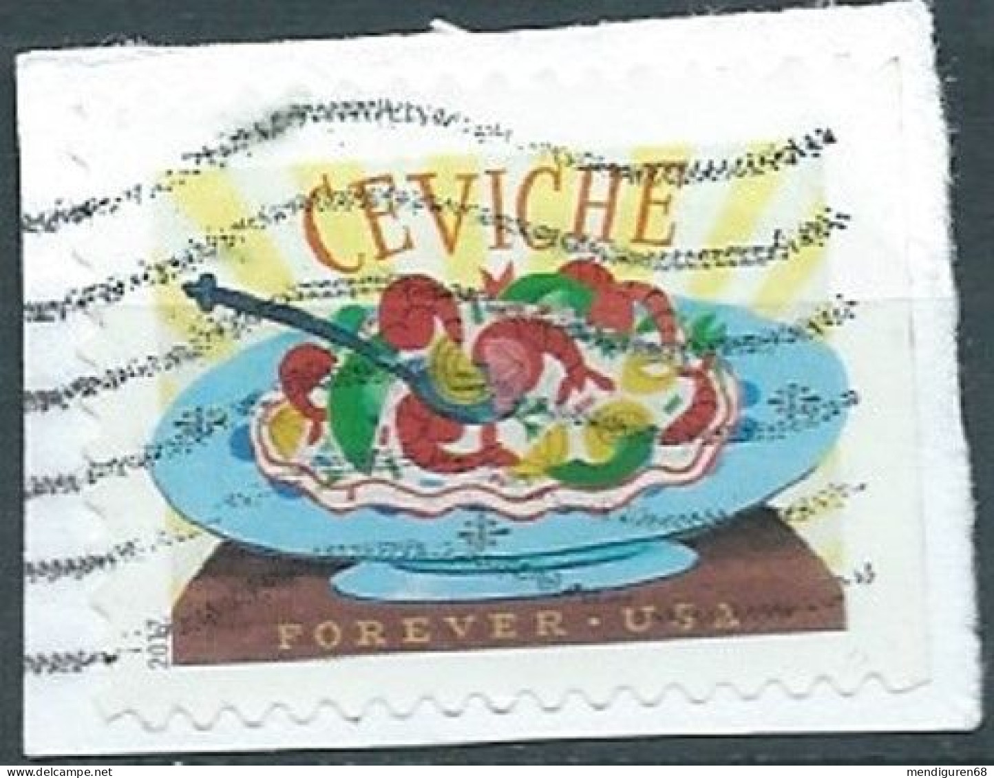 VERINIGTE STAATEN ETATS UNIS USA 2017 DELICIOSO: CEVICHE F USED ON PAPER SN 5197 MI 5390 YT 5013 SN - Gebraucht