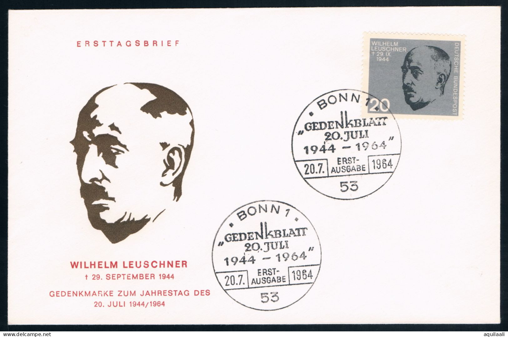 GERMANIA  1964.William Leuschner, Busta  Con Annullo Commemorativo Fdc. - 1961-1970