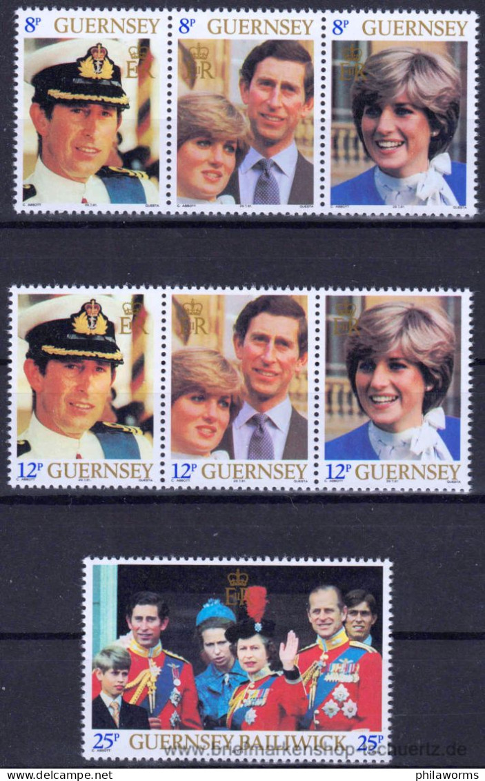 Guernsey 1981, Mi. 225-31 C ZD ** - Guernsey