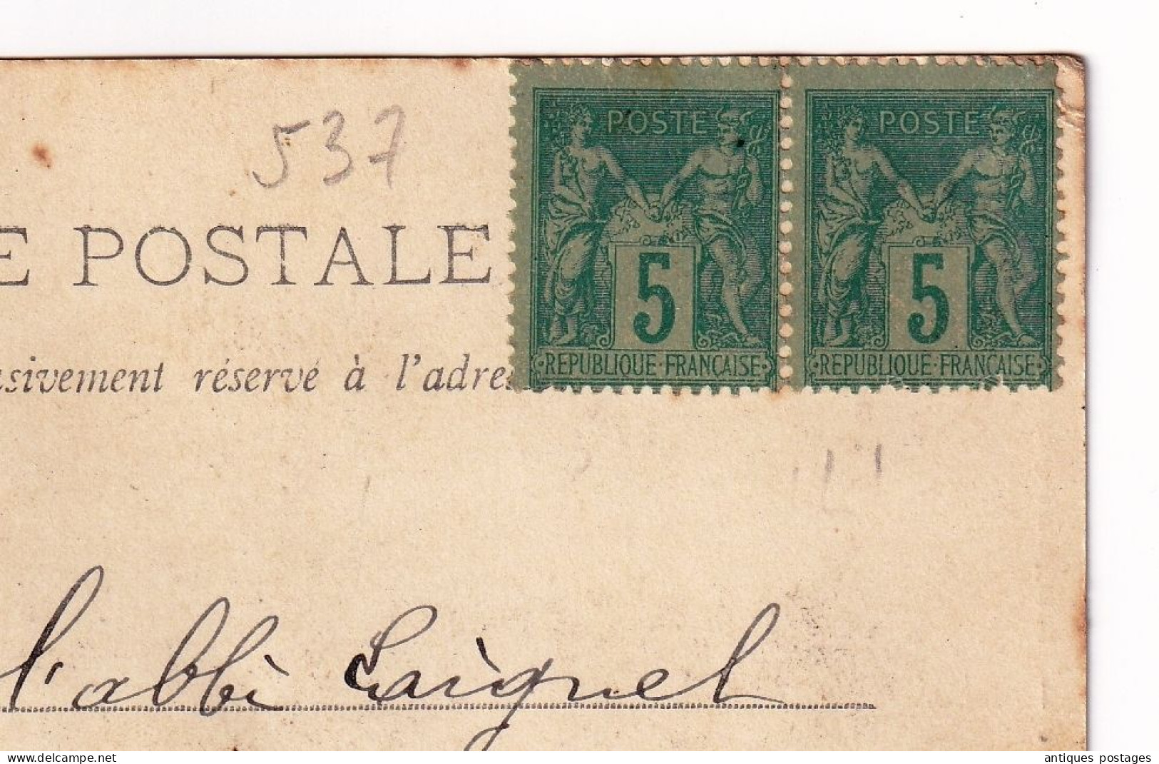 Montpellier 1902  Arc De Triomphe Hérault Montdidier Somme Paire Type Sage 5 Centimes Ecole Libre Saint-Vincent - 1898-1900 Sage (Type III)