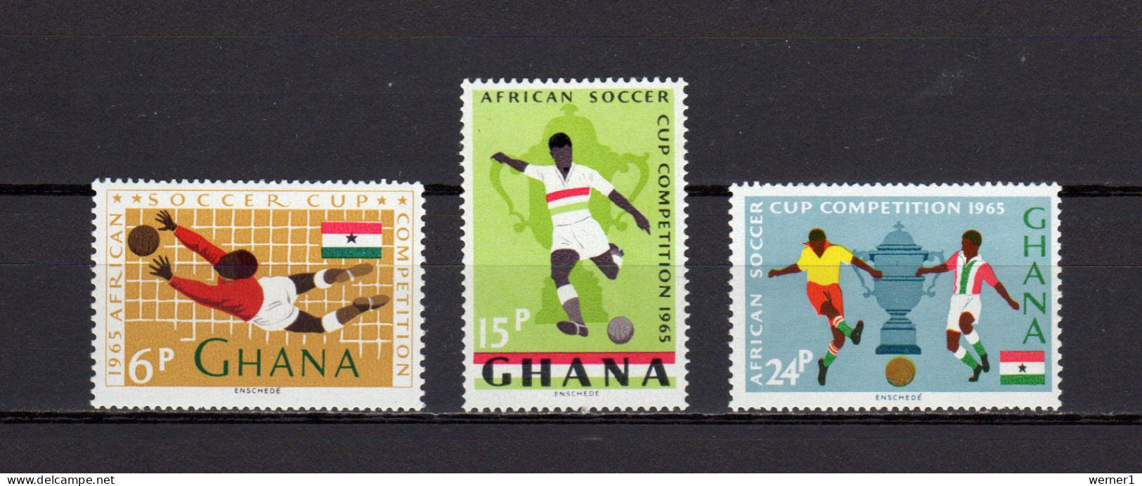 Ghana 1965 Football Soccer, Africa Soccer Cup Set Of 3 MNH - Copa Africana De Naciones