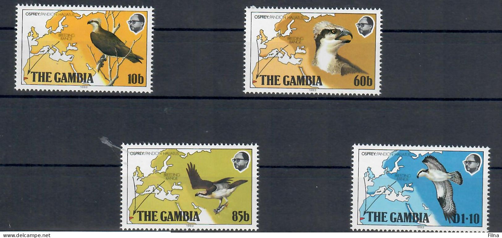 GAMBIA 1983 FAUNA ANIMALI UCCELLI BIRDS OISEAUX  SERIE COMPLETA  MNH/** - Gambie (1965-...)