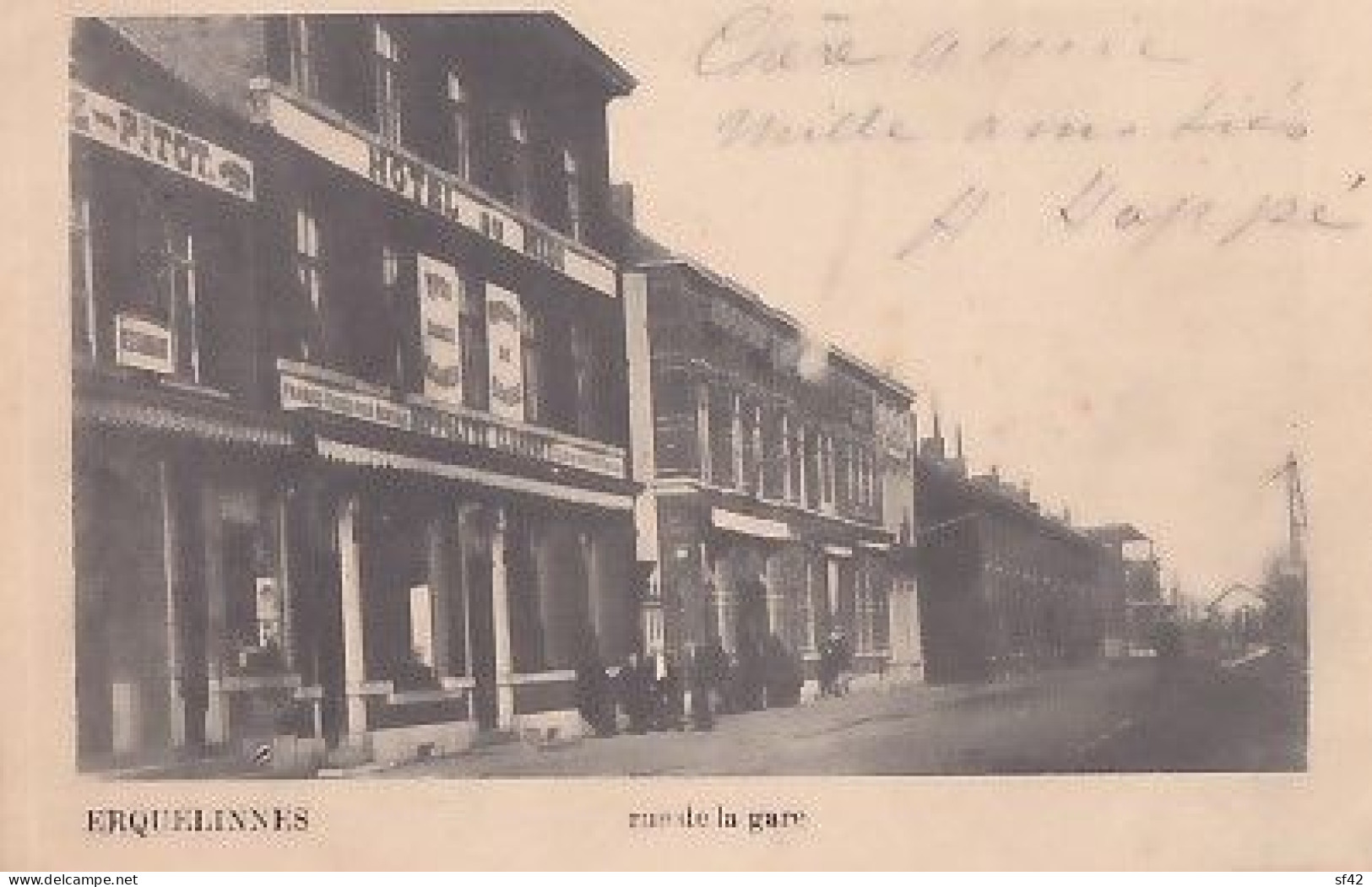 ERQUELINNES             RUE DE LA GARE.  HOTEL DU MIDI      PRECURSEUR   +  TIMBRE - Erquelinnes