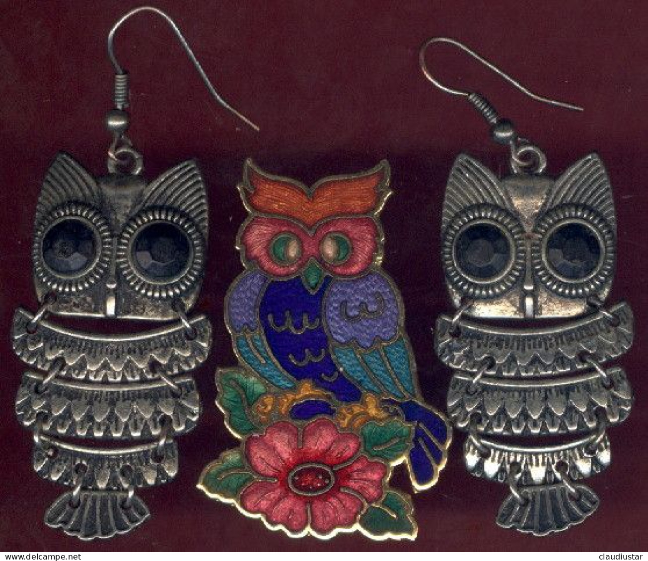 ** LOT  BOUCLES  D' OREILLES  +  BROCHE  CHOUETTE - HIBOUX ** - Birds - Owls