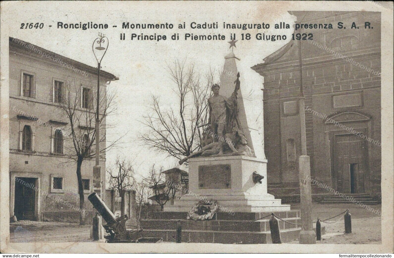 Cs267 Cartolina Ronciglione Monumento Ai Caduti Provincia Di Viterbo 1935 - Viterbo