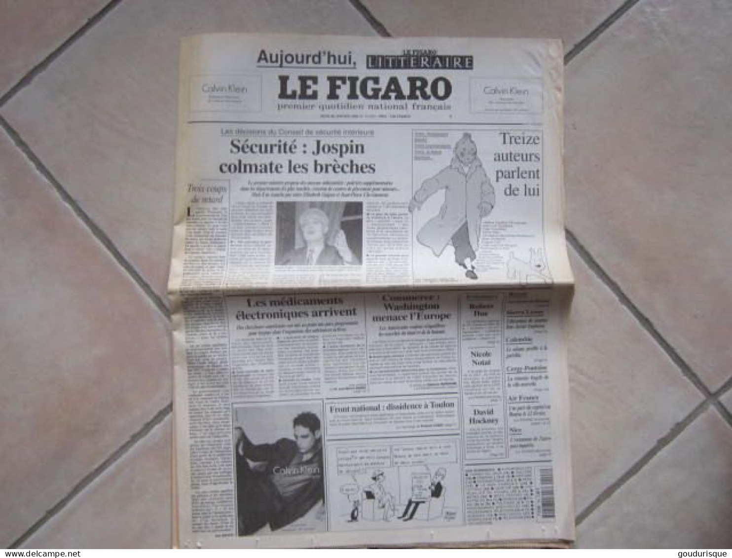 TINTIN LE FIGARO LITTERATURE    HERGE - Tintin