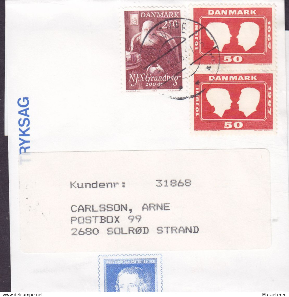 Denmark ØRSTED Frimærker (Stamp Dealer) TRYKSAG Korsbånd Wrapper Bande Journal HVIDOVRE 1983 SOLRØD STRAND (Cz. Slania) - Lettres & Documents