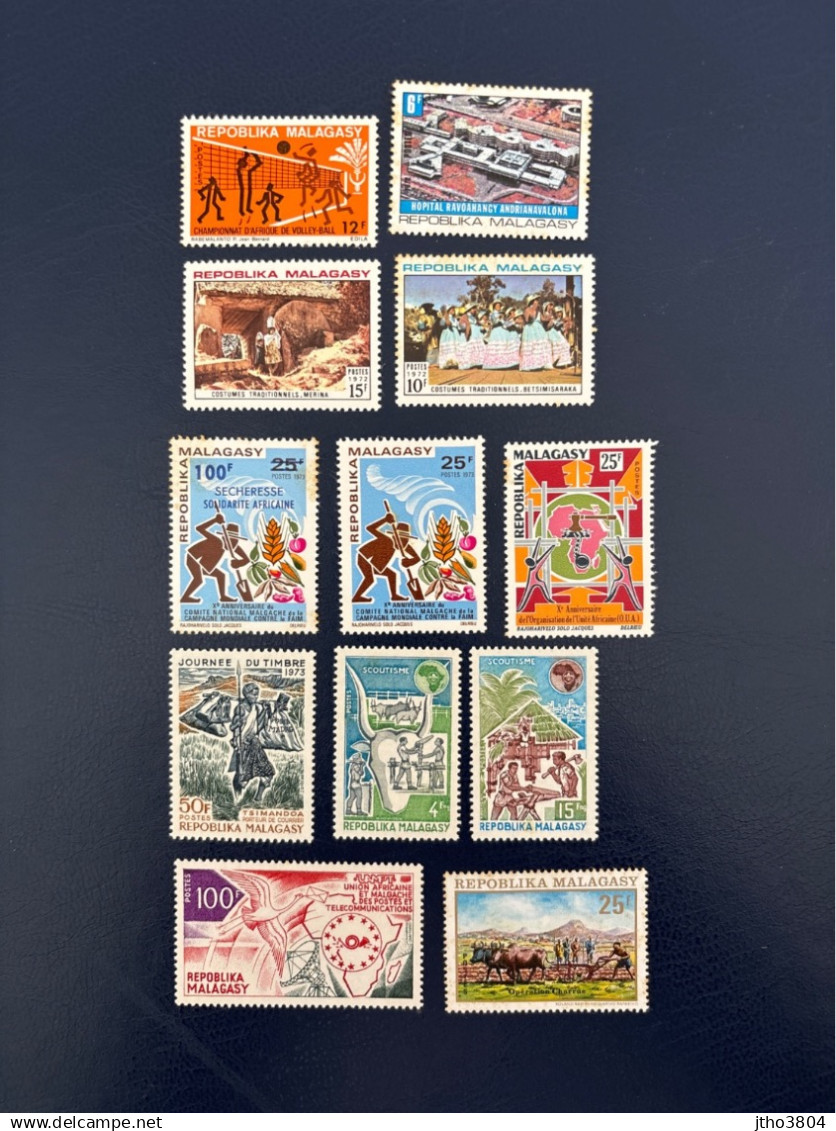 MADAGASCAR 1973 12 V Neuf YT 511 A 515 509 522 529 530 535 538 539 Malagasy - Madagaskar (1960-...)