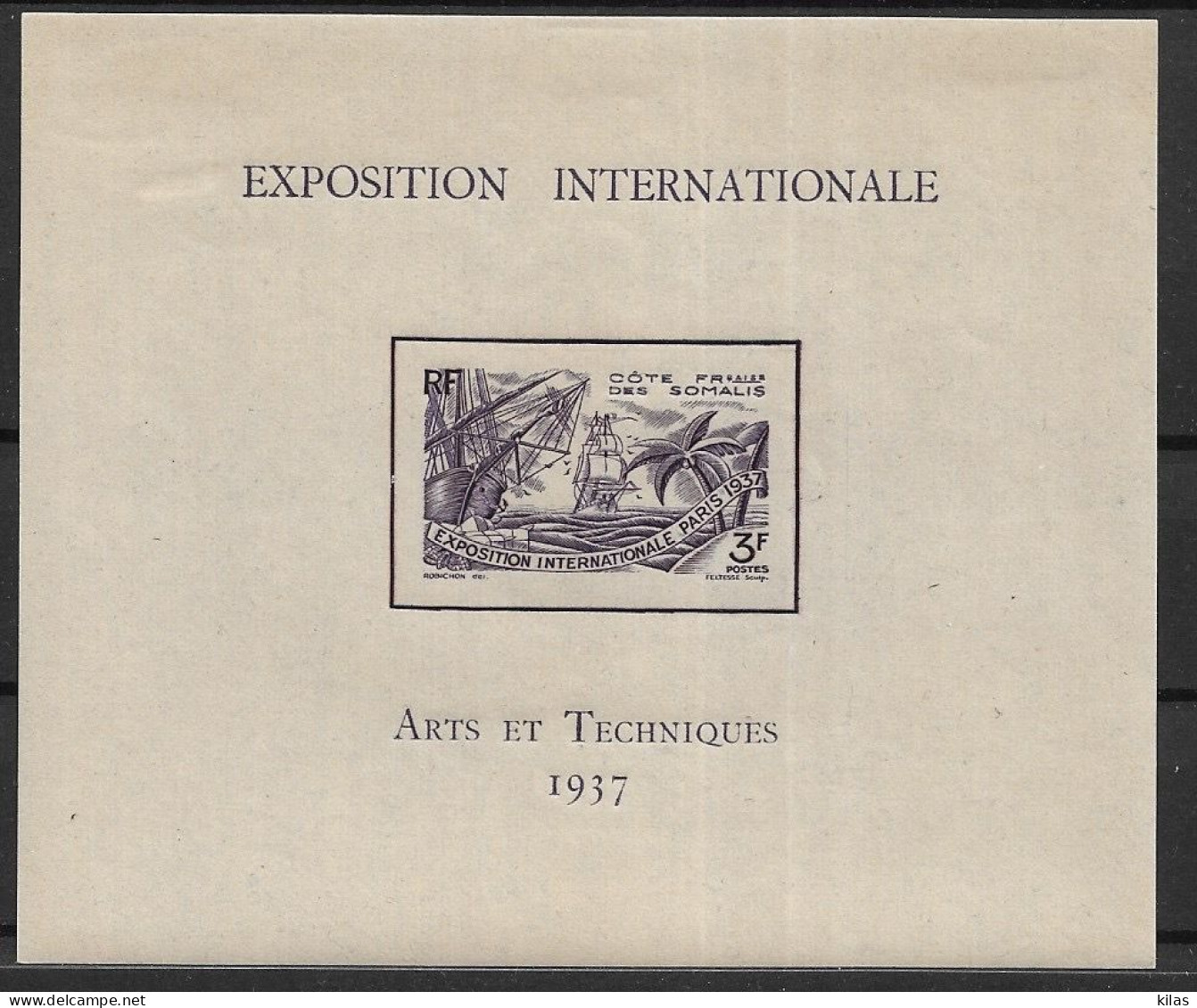 Cote De Somalis  1937 Exposition Internationale De Paris  MH - 1937 Exposition Internationale De Paris