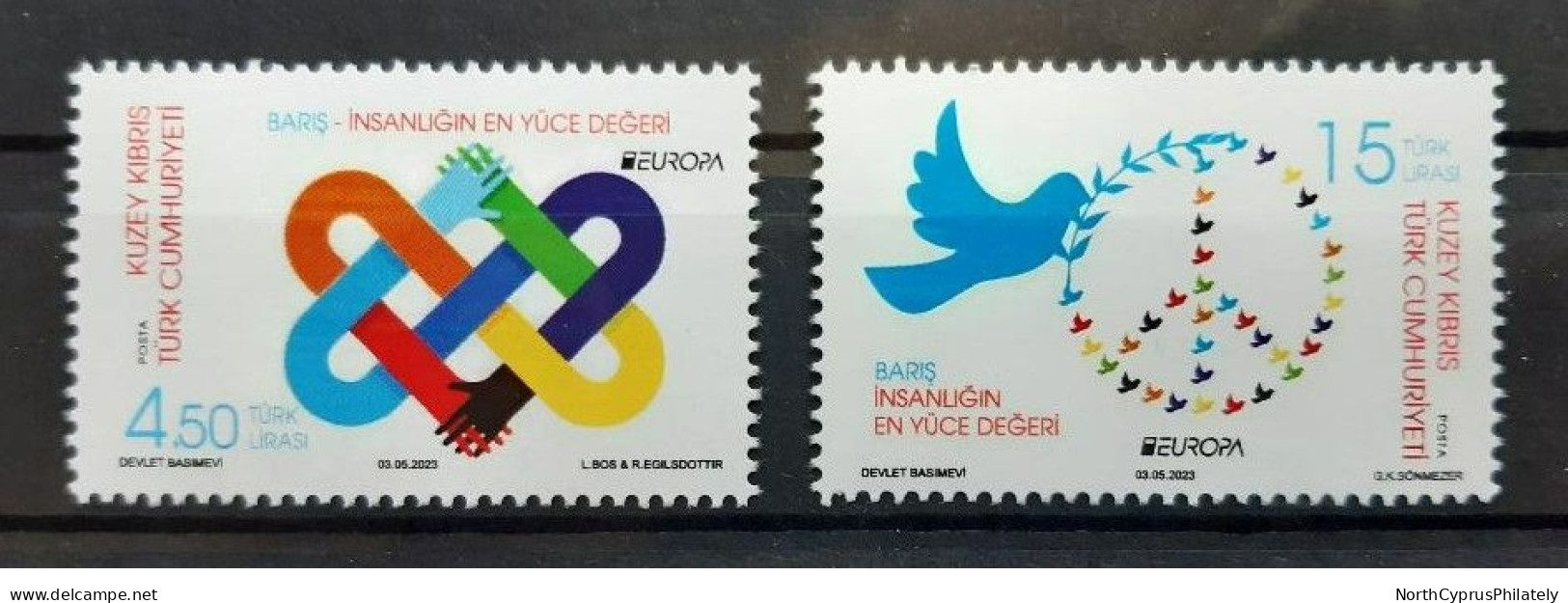 TURKISH CYPRUS ZYPERN CIPRO 2023 Europa CEPT The Peace MNH - 2023