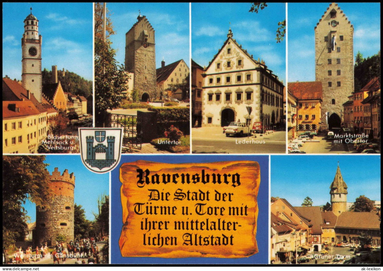 Ravensburg Mehrbildkarte U.a. Mit Untertor, Lederhaus, Marktstraße Uvm. 1998 - Ravensburg