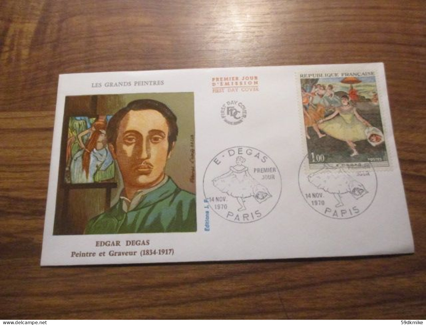 FDC - 1er Jour - France - 1970 - Edgar Degas - 1970-1979