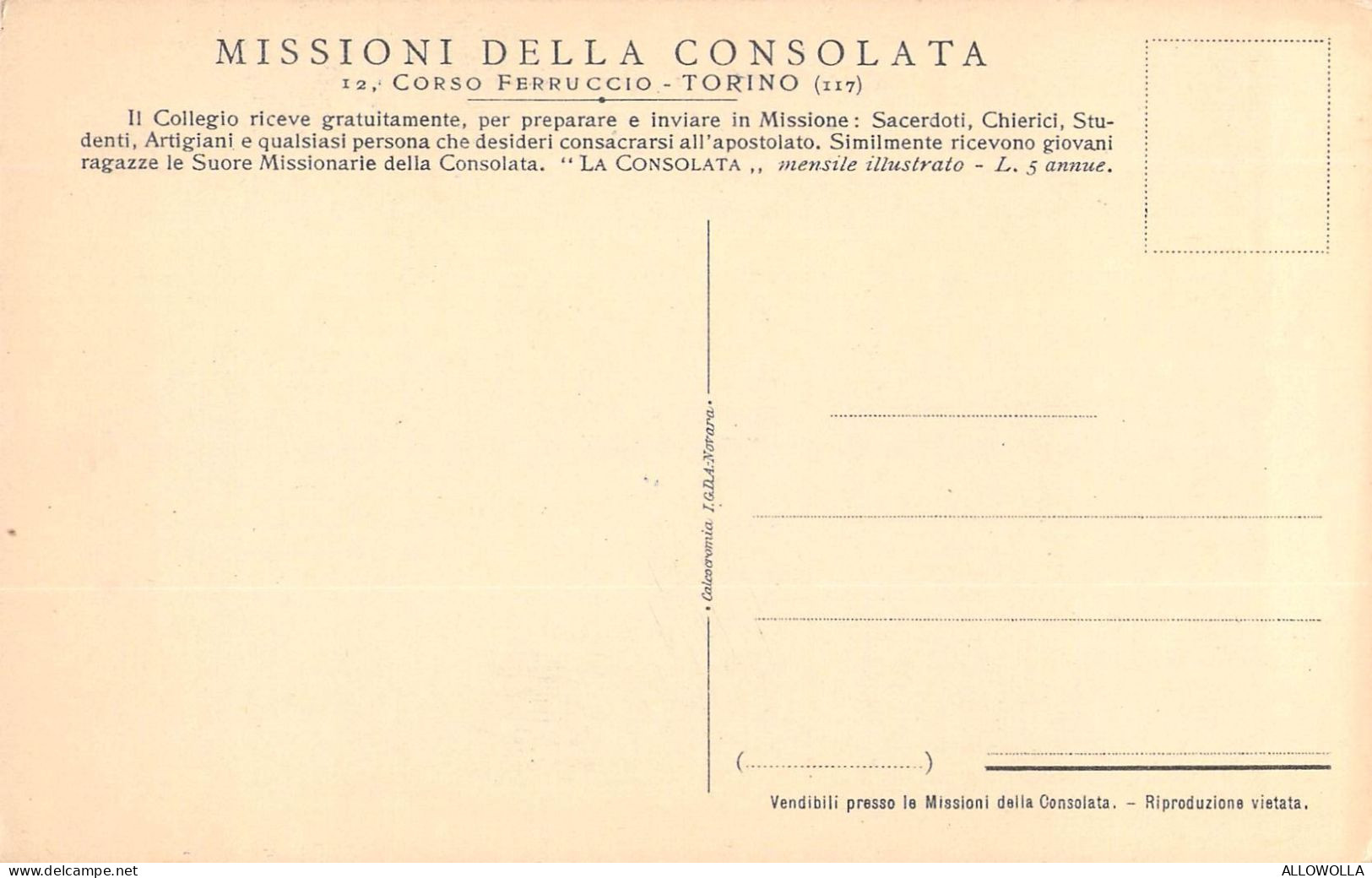 26897 " NELLE MISSIONI DELLA CONSOLATA-I SEGUACI DI ASSALONNE IN AFRICA "CART.POST. NON SPED. - Unclassified