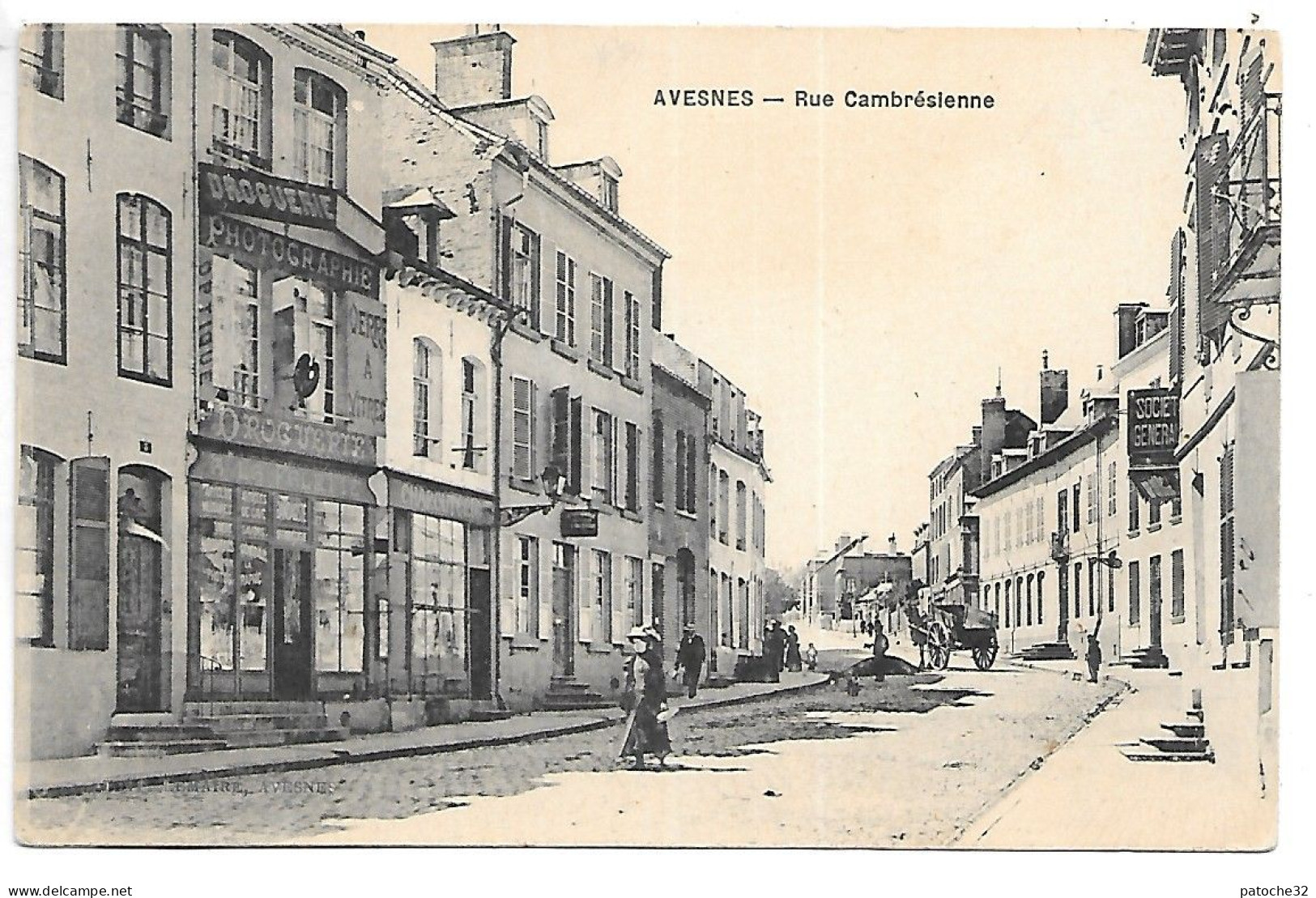 Cpa...Avesnes...(nord)...rue Cambrésienne...1919...animée... - Avesnes Sur Helpe
